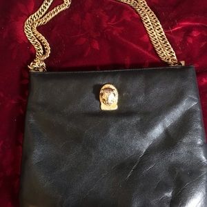 Ruth Saltz, vintage black leather purse